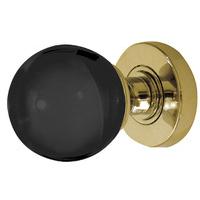 Black Round Glass Door Knobs 60mm