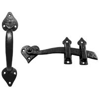 black antique ironwork thumb latch set 203mm 3624