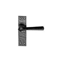 Black Antique Ironwork Non Locking Door Handle Set 152x38mm 2445