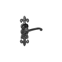 Black Antique Ironwork Non Locking Door Handle Set 190x55mm 2450