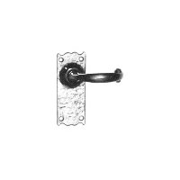 Black Antique Ironwork Non Locking Door Handle Set 127x50mm 2488