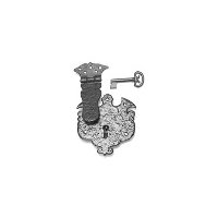 Black Antique Ironwork Box Lock 171x133mm 933