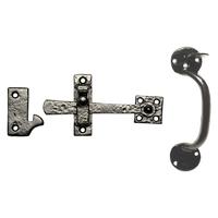 Black Antique Ironwork Thumb Latch Set Offset 907