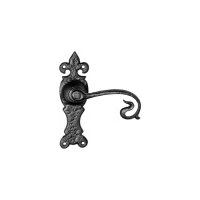 black antique ironwork bathroom door handle set 158x50 2444