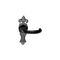 black antique ironwork bathroom door handle set 152x50 2448