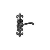 Black Antique Ironwork Bathroom Door Handle Set 190x55 2450