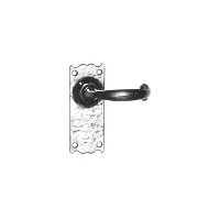 black antique ironwork bathroom door handle set 127x50 2488