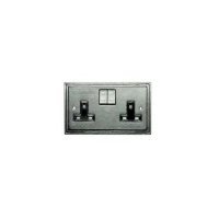 Black Hammered Finish 2 Gang Wall Socket 5118