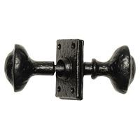 Black Antique Ironwork Interior Door Knobs and Plain Keyhole Covers 1553