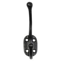 Black Smooth Iron Hat and Coat Hook 4269
