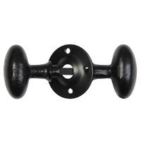Black Smooth Iron Oval Rim Door Knobs 4064