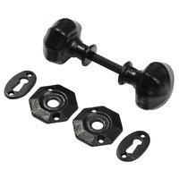 Black Smooth Iron Octagonal Door Mortice Knobs 3070