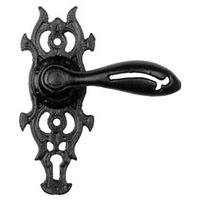 Black Smooth Iron Keyhole Door Handle Set 2564