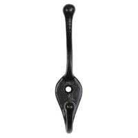 Black Smooth Iron Hat and Coat Hook 2378