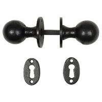 Black Smooth Iron Door Knobs C387