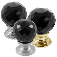 Black Faceted Glass Cabinet Knobs