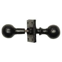 Black Antique Ironwork Interior Door Knobs and Plain Keyhole Cover 1554