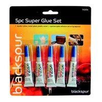 Blacksupr 5 Piece Super Glue Set