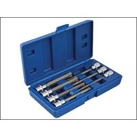 BlueSpot Tools Extra Long 3/8in Square Drive Torx Bit Sockets 7 Piece