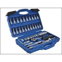 BlueSpot Tools 1/4in Square Drive Socket & Bit Set 46 Piece