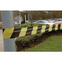 BLACK AND YELLOW NON-ADHESIVE BARRIER TAPE, 25MU
