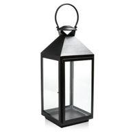 black iron glass hurricane lantern large
