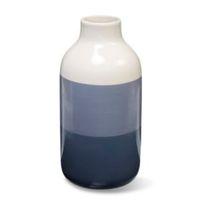 Blue & Cream Glazed Ombre Ceramic Vase Large