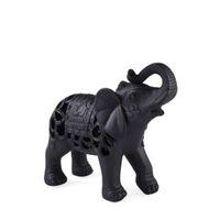 Black Resin Elephant Ornament Small