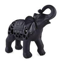 Black Resin Elephant Ornament Large