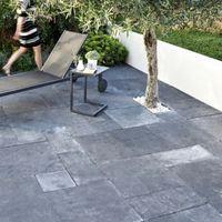 Blue Black Natural Limestone Single Paving Slab (L)600mm (W)600mm