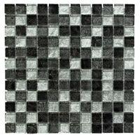 Black Glass Mosaic Tile (L)300mm (W)300mm