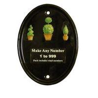 Black Ceramic Oval Door Number Kit