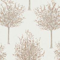 Bloomsbury Cream Forest Glitter Highlight Wallpaper