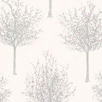 Bloomsbury Cream & Lilac Nature Glitter Highlight Wallpaper