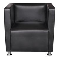 Black Artificial Leather Armchair