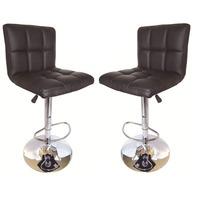 Blenheim Bar Stools In Black Faux Leather in A Pair