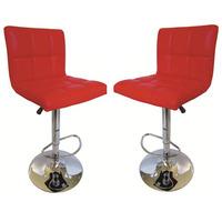 blenheim bar stools in red faux leather in a pair