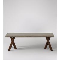 Bleecker Bench in Concrete & acacia
