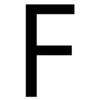 Black PVCu Die Cut House Letter F