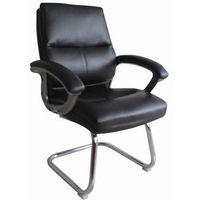 BLACK GREENWICH VISITORS CHAIR WITH CHROME BASE