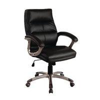 BLACK MEDIUM BACK EXEC PU ARM CHAIR, 