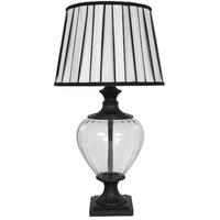 Black Regency Lamp with Black and White Shade
