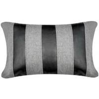 black and grey striped large cushion