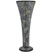Black and Gold Sparkle Mosaic Trumpet Vase (Set of 4)