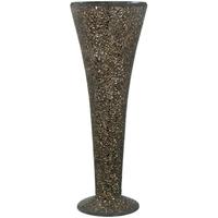 Blue Mosaic Copper Sparkle Trumpet Vase (Set of 4)