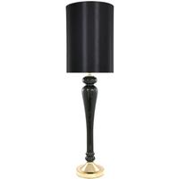 Black Pearl Glass Chrome Classic Table Lamp with Black Shade