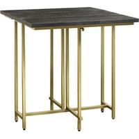 Black Wooden Small Table with Golden Legs