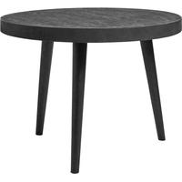 black concrete wooden round dining table