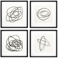 Black Wooden Frame Prints Black and White Collection II (Set of 4)