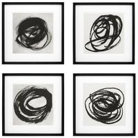 Black Wooden Frame Prints Black and White Collection I (Set of 4)